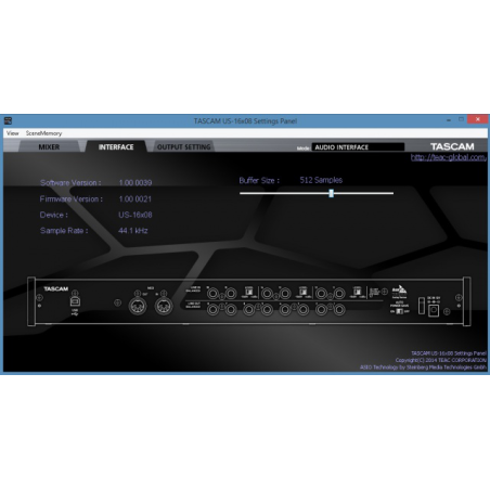 Tascam US16X08 audio interface