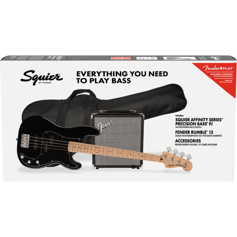 Squier Affinity Series Precision Bass PJ Pack Black