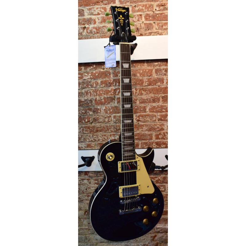 Vintage V100BLK Black Les Paul