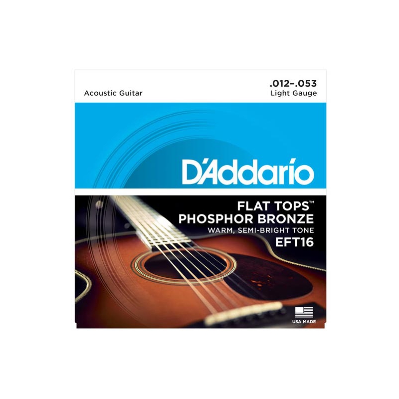 D'addario EFT16 Phosphor Bronze Flat Tops light