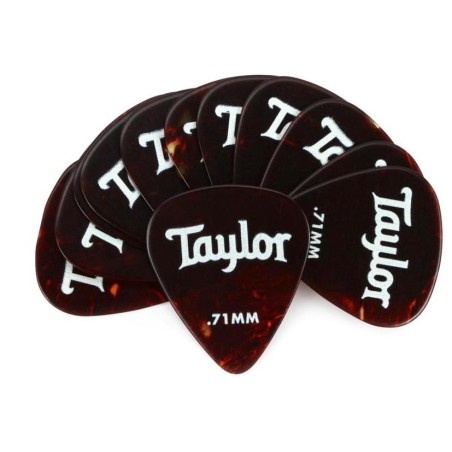 Taylor Celluloid 351 Guitar Picks 12-pack Tortoise Shell 0.71