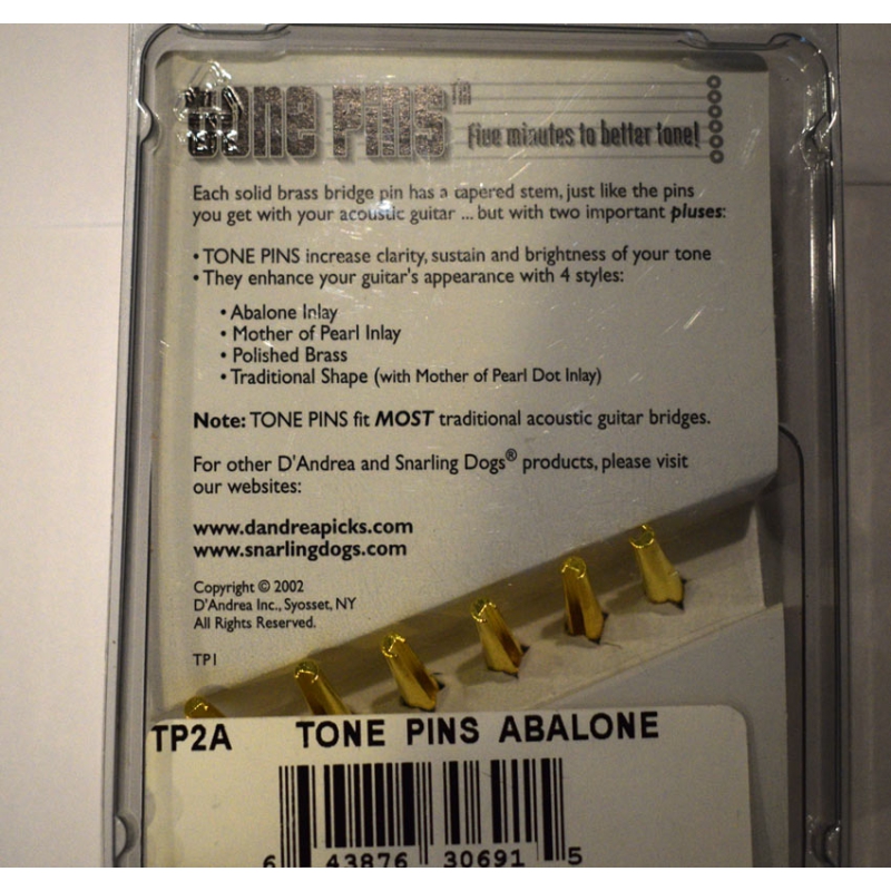 D'Andrea TONE PINS solid brass Abalone