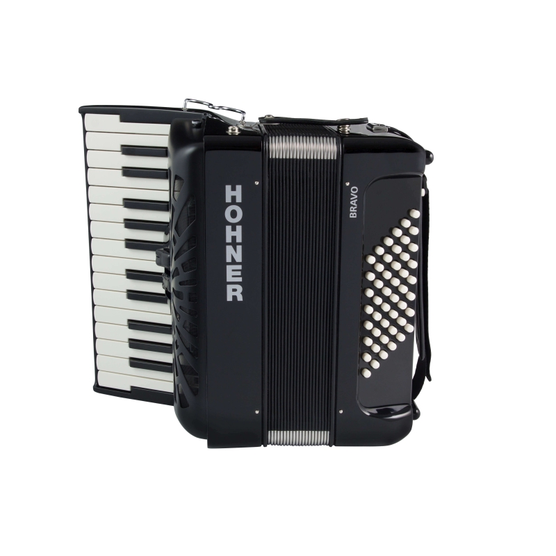 Hohner Bravo II 48 Silent Key Zwart