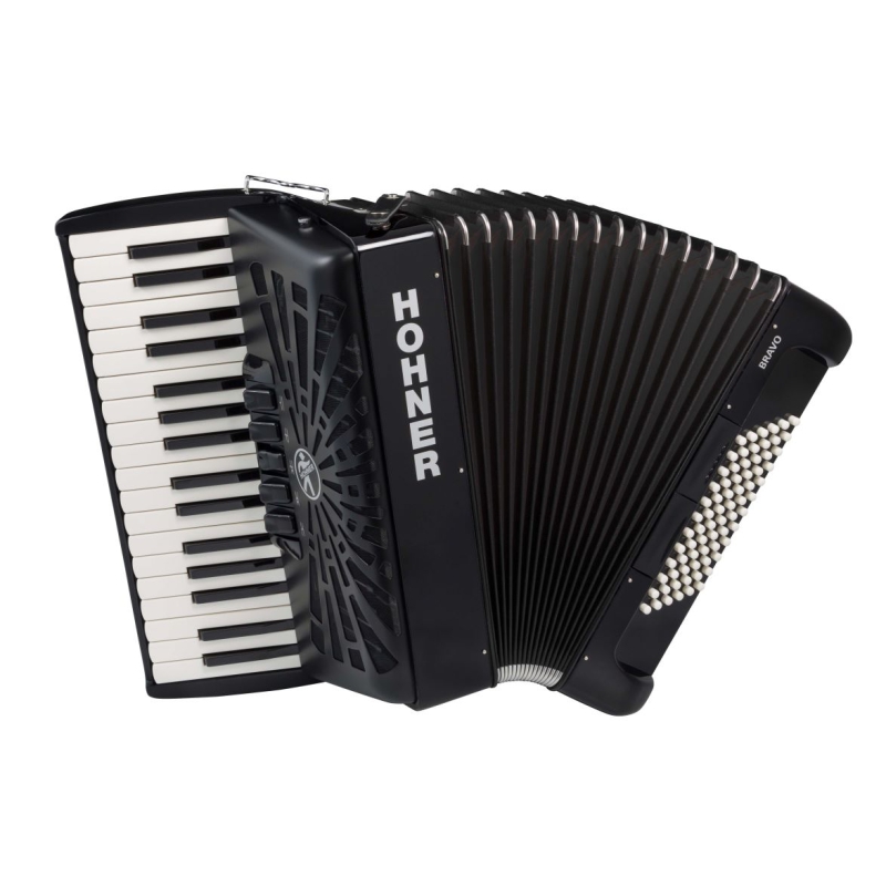 Hohner Bravo III 72 Silent Key Zwart accordeon