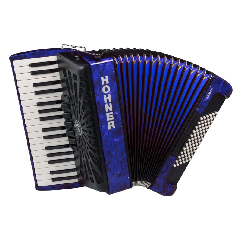 Hohner Bravo III 72 Silent Key Blauw/Zwart