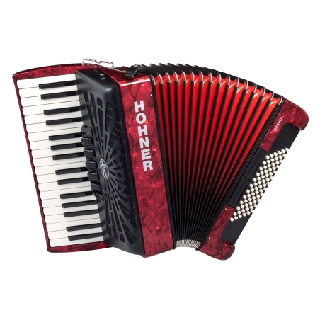 Hohner Bravo III 72 Silent Key Rood