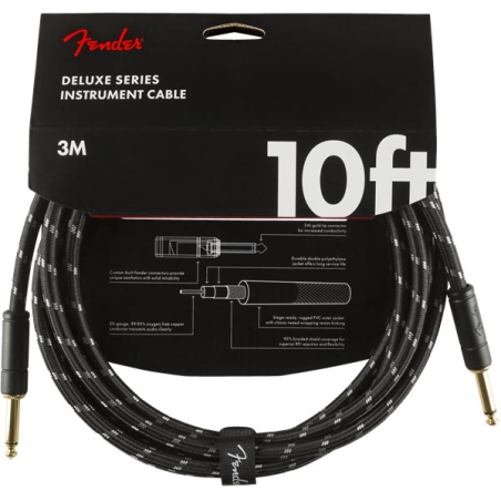 Fender Deluxe Series Instrument Cable 3 meter Black Tweed