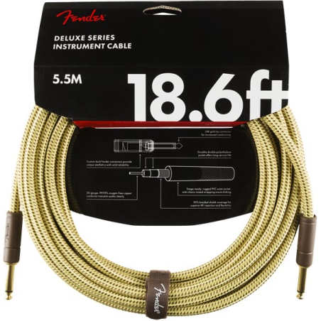 Fender Deluxe Series Instrument Cable 5.5 meter Tweed