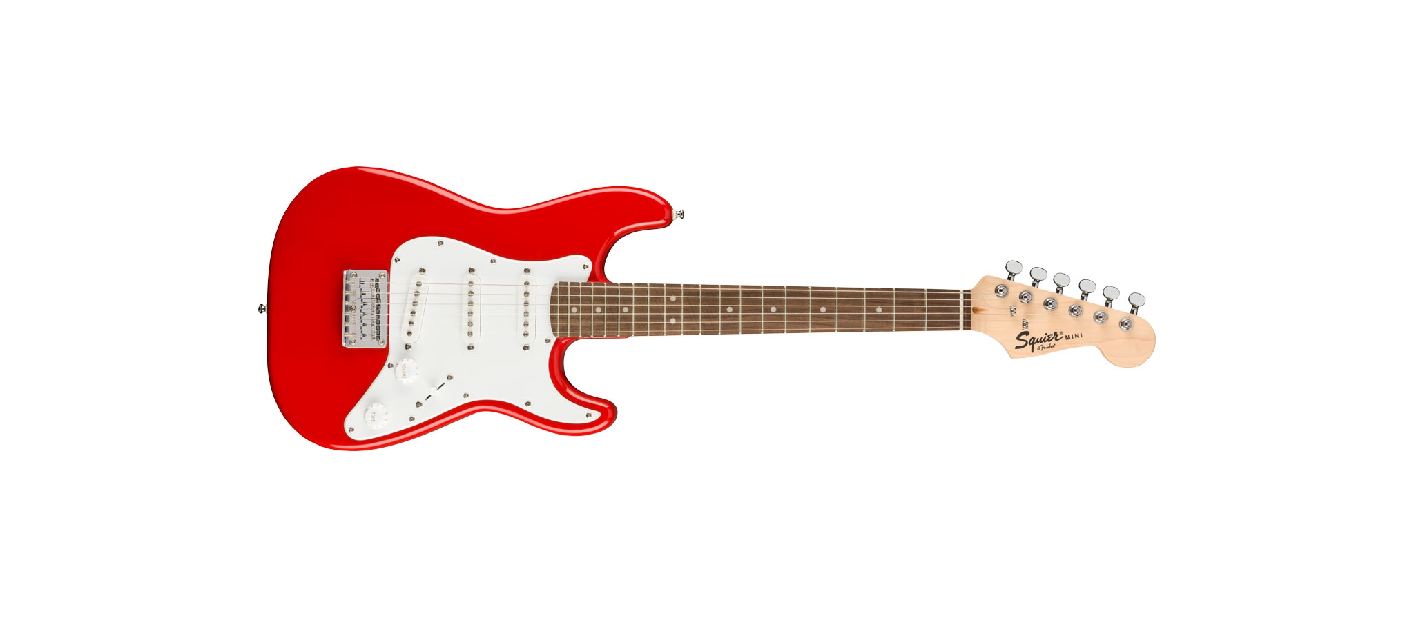 Squier Mini Stratocaster LRL Dakota Red Dijkmanmuziek
