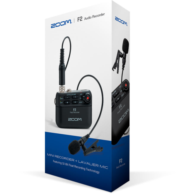 Zoom F2 recorder met dasspeld microfoon