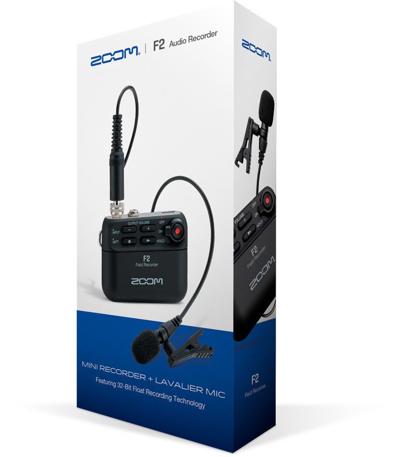 Zoom F2 recorder met dasspeld microfoon