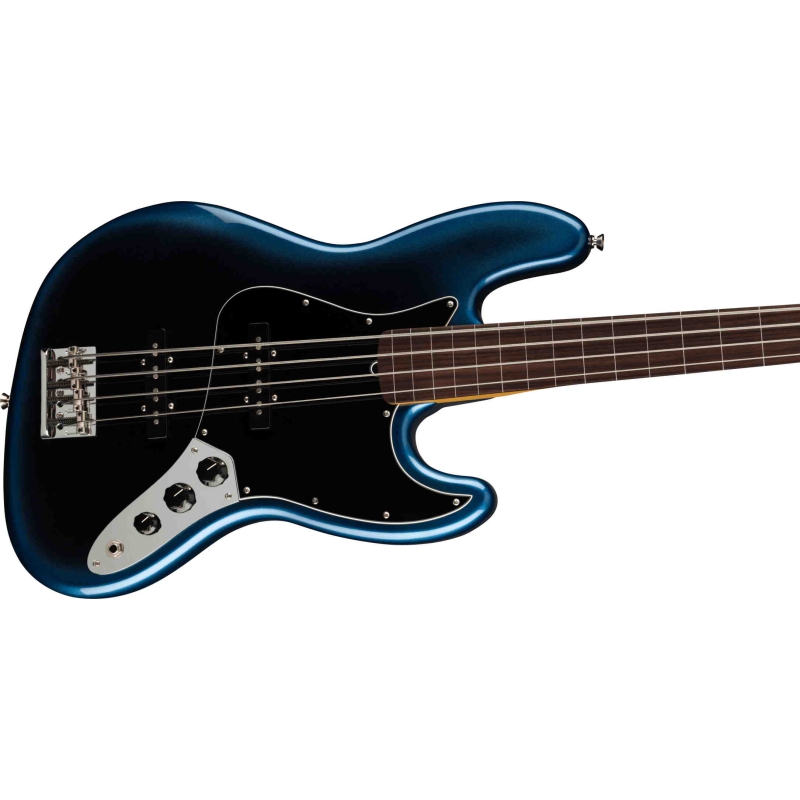 Fender American Professional II Jazz Bass RW Fretless DN Gitaar + koffer