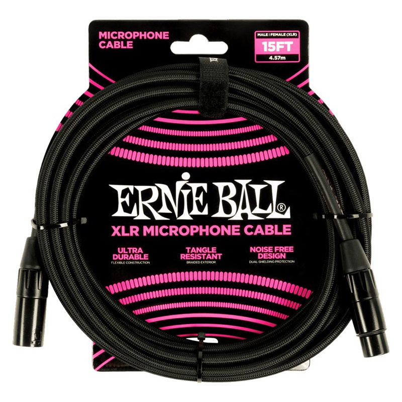 Ernie Ball Microfoon kabel 4,5m zwart EEB 6391