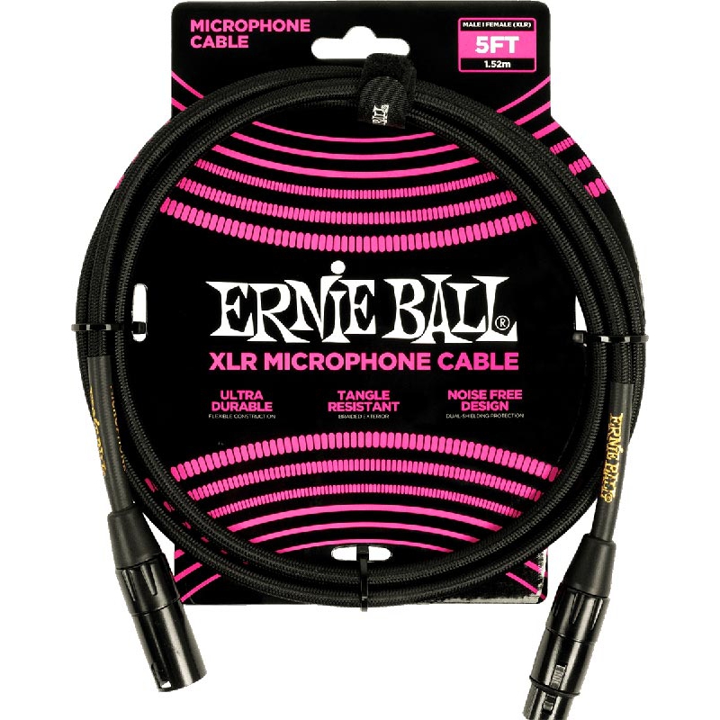 Ernie Ball Microfoon kabel 1.5 m zwart EEB 6390