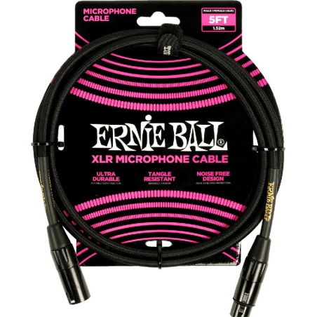 Ernie Ball Microfoon kabel 1.5 m zwart EEB 6390