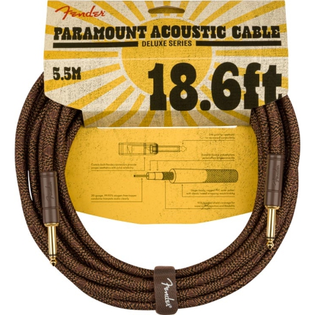 Fender Paramount 18.6 Acoustic Instrument Cable Brown