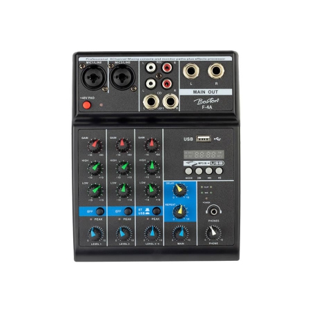 Boston F-4A 4 Kanaals Live Mixer met EFX+ BlueTooth