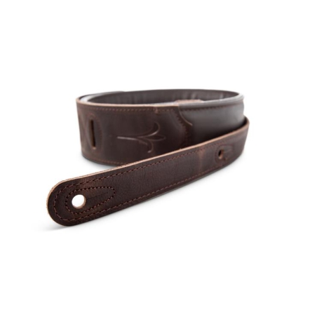 Taylor Nouveau Embroidered Leather Guitar Strap Chocolate Brown