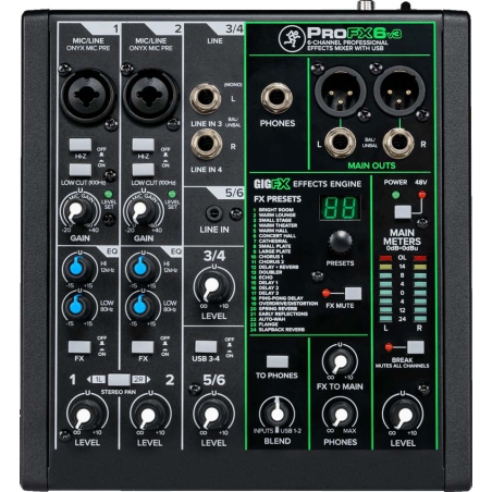 Mackie ProFX6v3 6-Channel USB Mixer