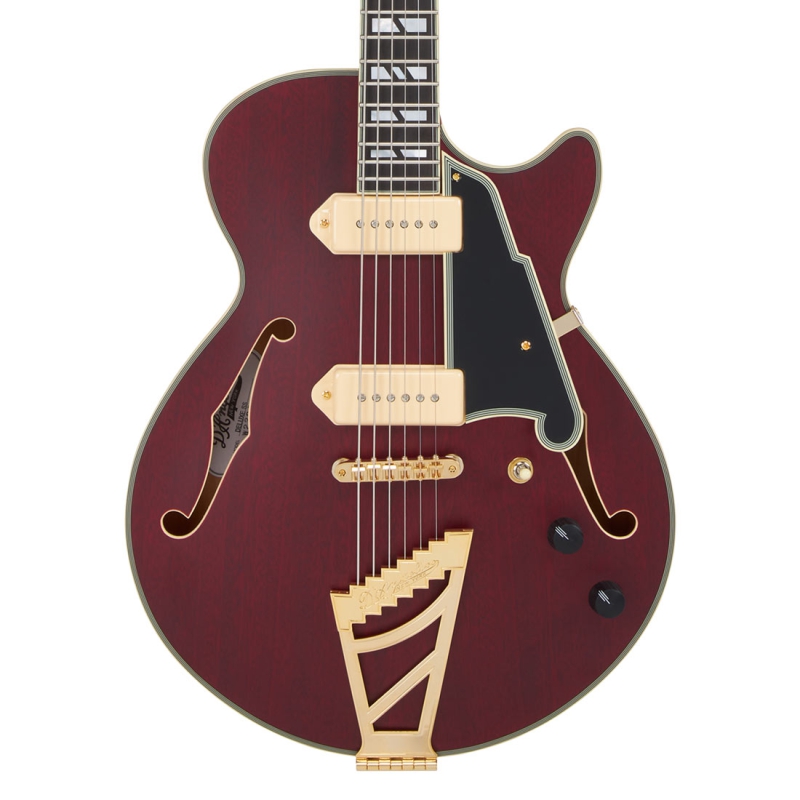 DAngelico Deluxe SS Baritone Satin Trans Wine