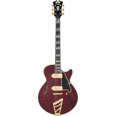 DAngelico Deluxe SS Baritone Satin Trans Wine