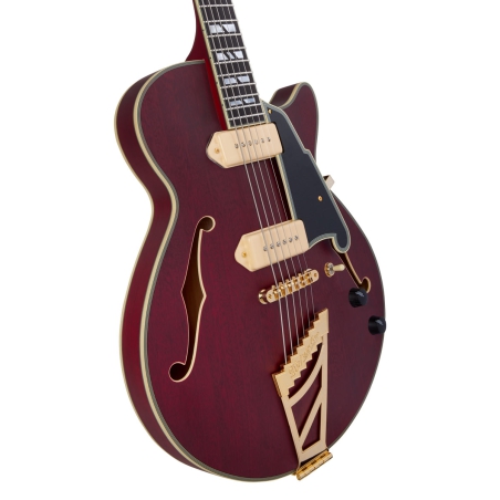 DAngelico Deluxe SS Baritone Satin Trans Wine