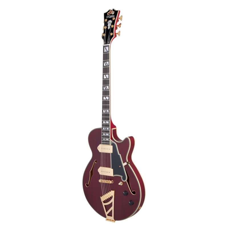 DAngelico Deluxe SS Baritone Satin Trans Wine