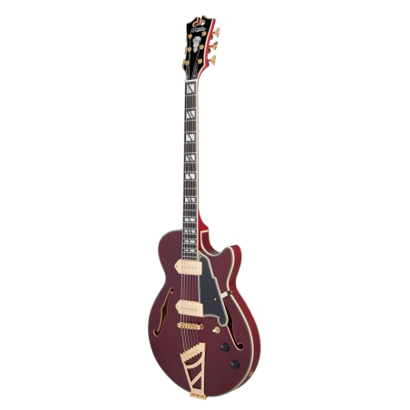 DAngelico Deluxe SS Baritone Satin Trans Wine