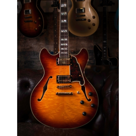 DAngelico Excel DC XT Iced Tea Burst Quilt