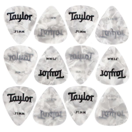 Taylor Celluloid 351 Guitar Picks 12-pack white pearl 0.71