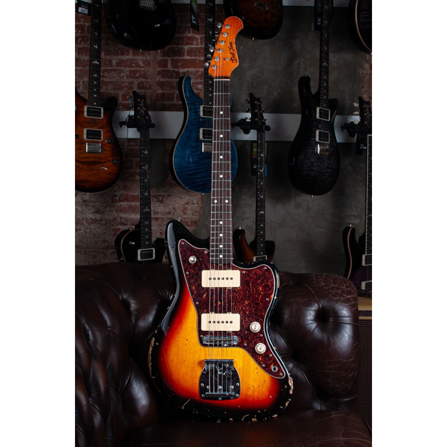 Del-Tone JM-style 3-tone Sunburst Heavy Aging