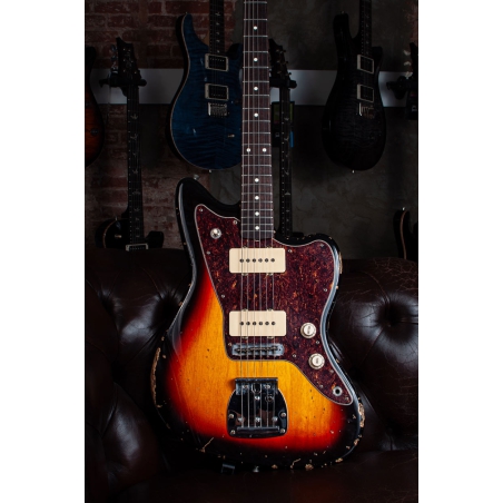 Del-Tone JM-style 3-tone Sunburst Heavy Aging