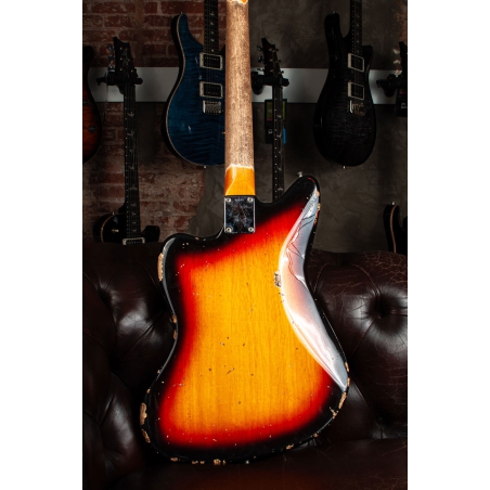 Del-Tone JM-style 3-tone Sunburst Heavy Aging