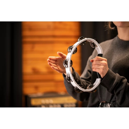 Meinl HTMT1WH Tambourine Steel Jingles WH