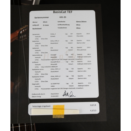 Hanika BasisCut TEF sheet