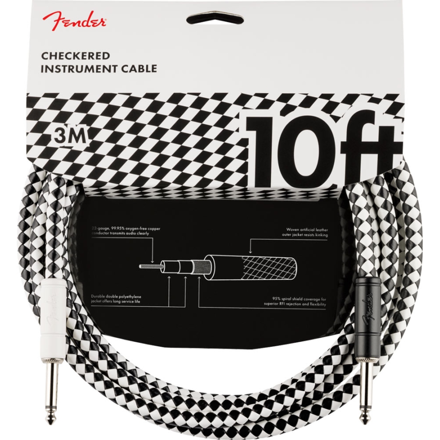 Fender Pro 10 Instrument Cable 3 meter Checkerboard Fender Pro 10 Instrument Cable 3 meter Checkerboard