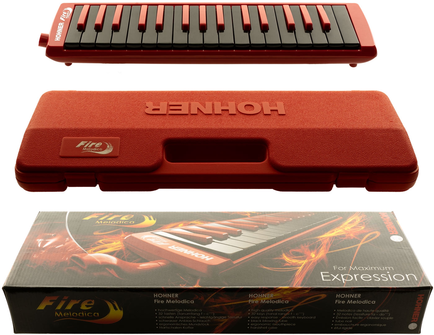 Hohner Student 32 Melodica Fire Red black