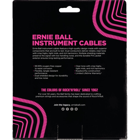 Ernie Ball Instrument cable 6044 Twisted 9 meter