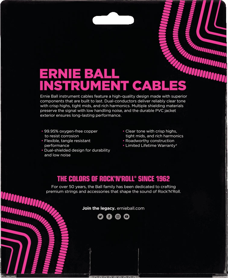 Ernie Ball Instrument cable 6044 Twisted 9 meter