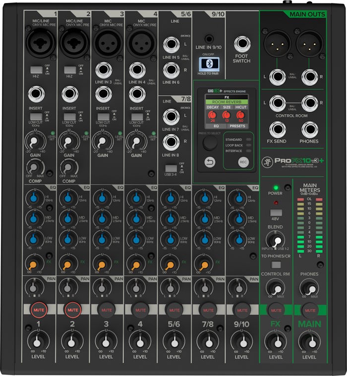 Mackie ProFX10v3+ 10-Kanaalsl USB Mixer met EFX en Bluetooth