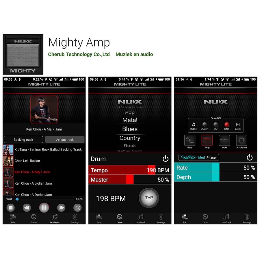 Nux LMK2 Mighty desktop gitaar versterker met bluetooth Nux LMK2 Mighty desktop gitaar versterker met bluetooth