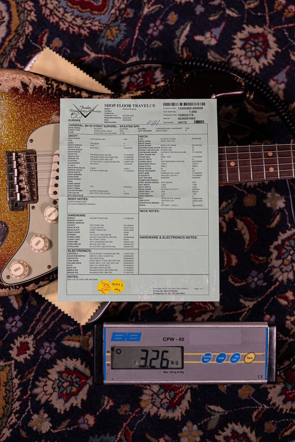 Fender Custom Shop 63 Stratocaster Super Heavy Relic 3TSB SPK