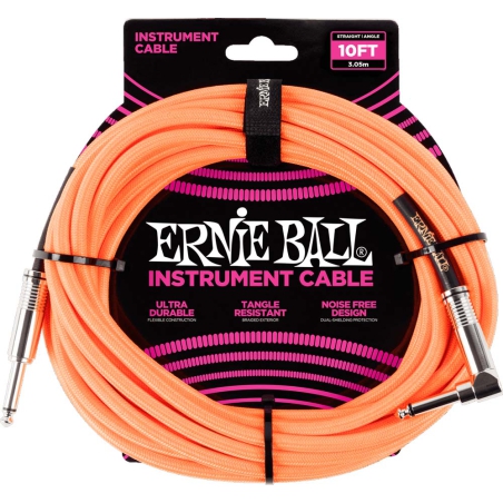 Ernie Ball EEB 6079 Jack/jack haaks 3m Orange Fluor