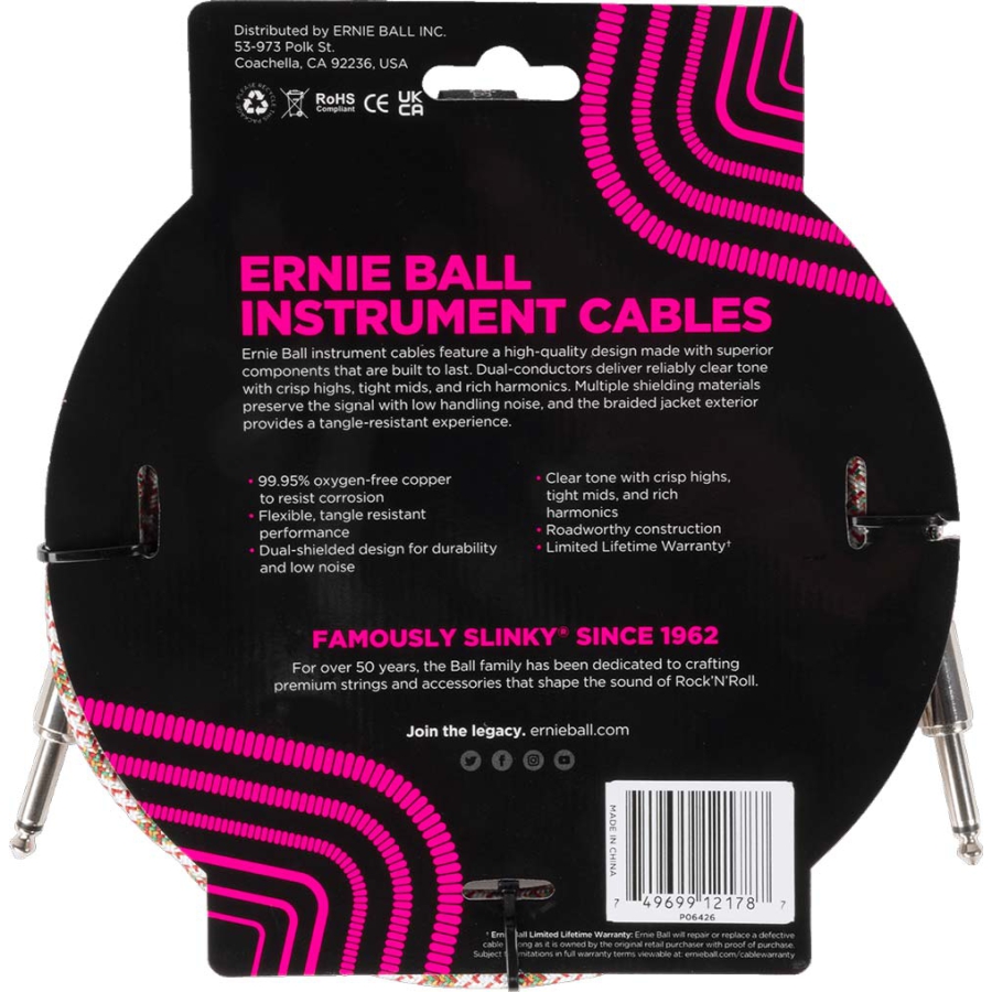 Ernie Ball EEB 6470 Jack/jack 3m Orange Black Ernie Ball EEB 6470 Jack/jack 3m Orange Black