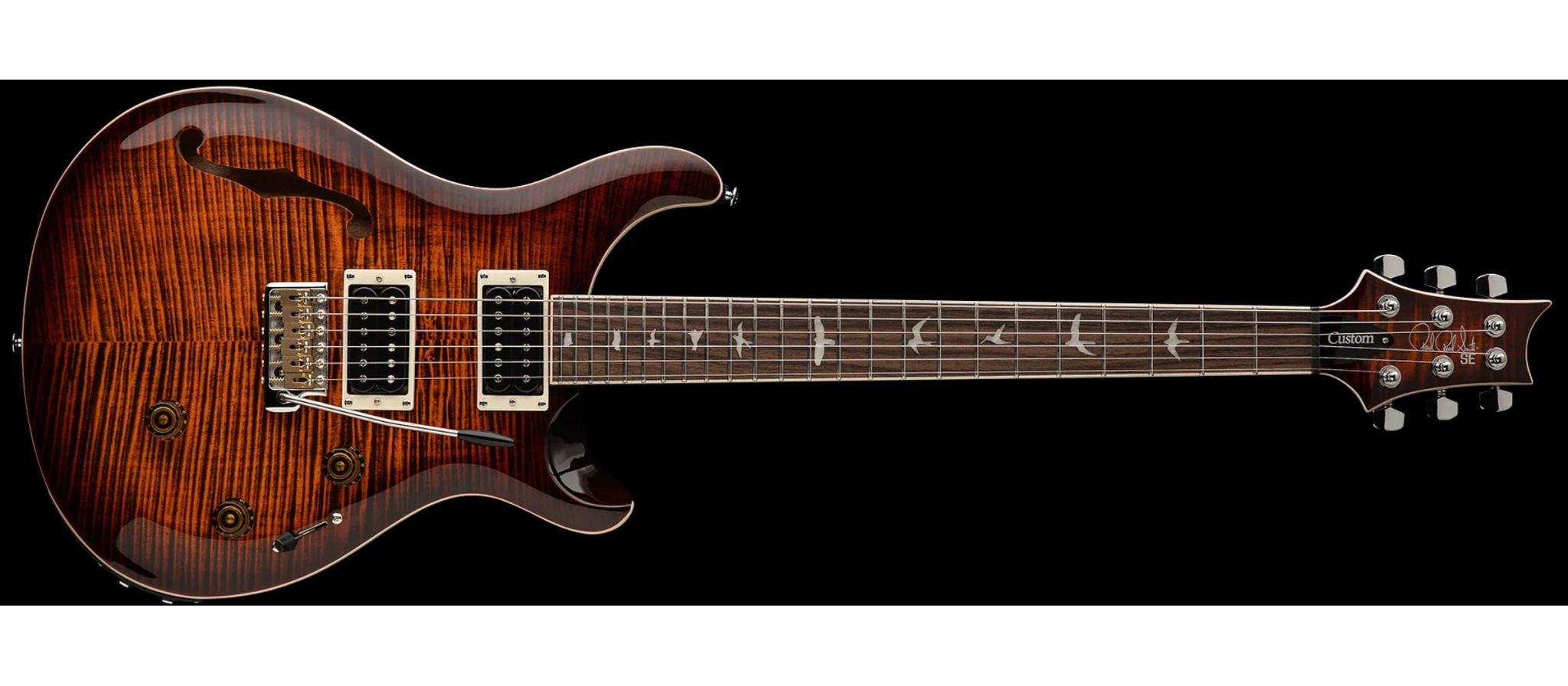 ohayo PRSSE Custom 24 PRS SE Custom 24 Semi-Hollow Piezo, Orange