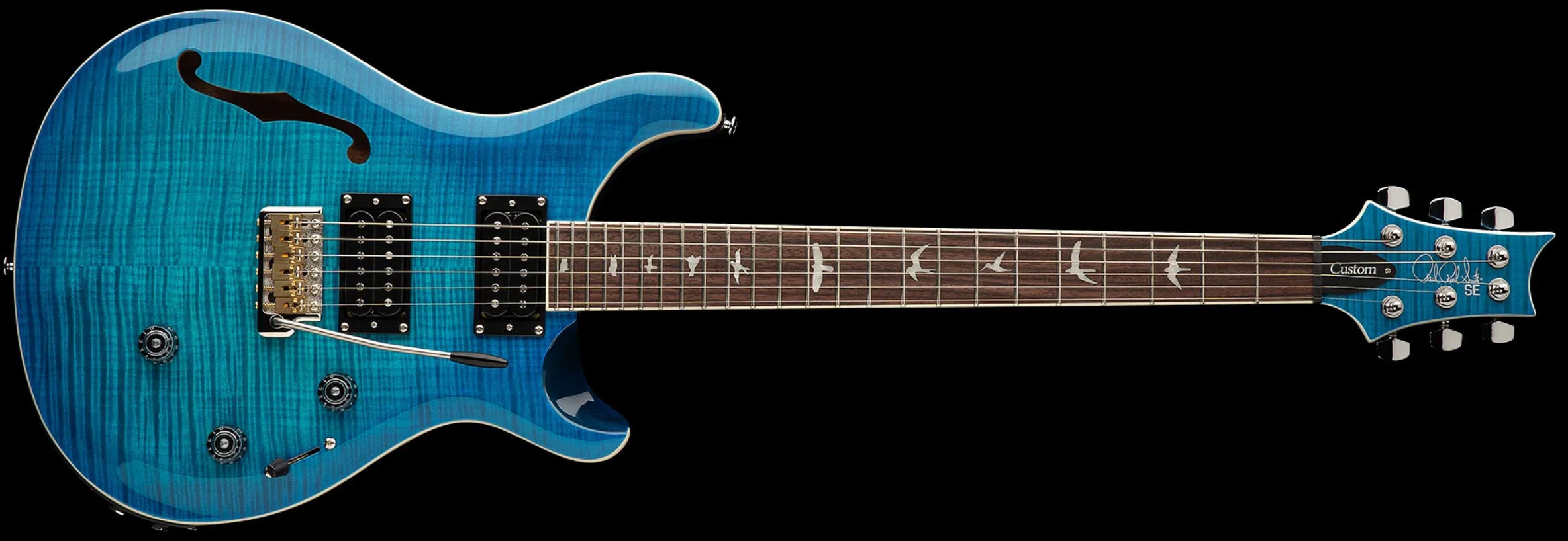 PRS SE Custom 24 Semi-Hollow piezo Lake Blue