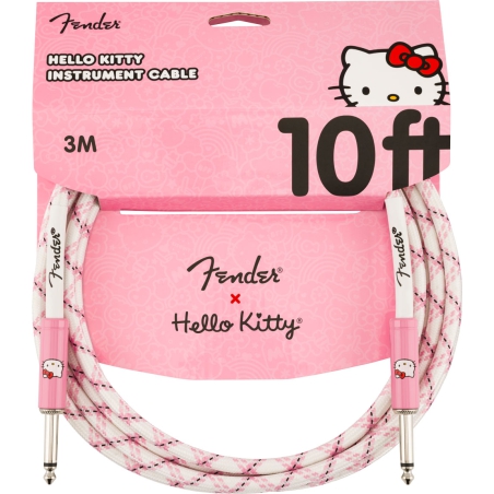 Fender x Hello Kitty White Pink Woven Cable 3m