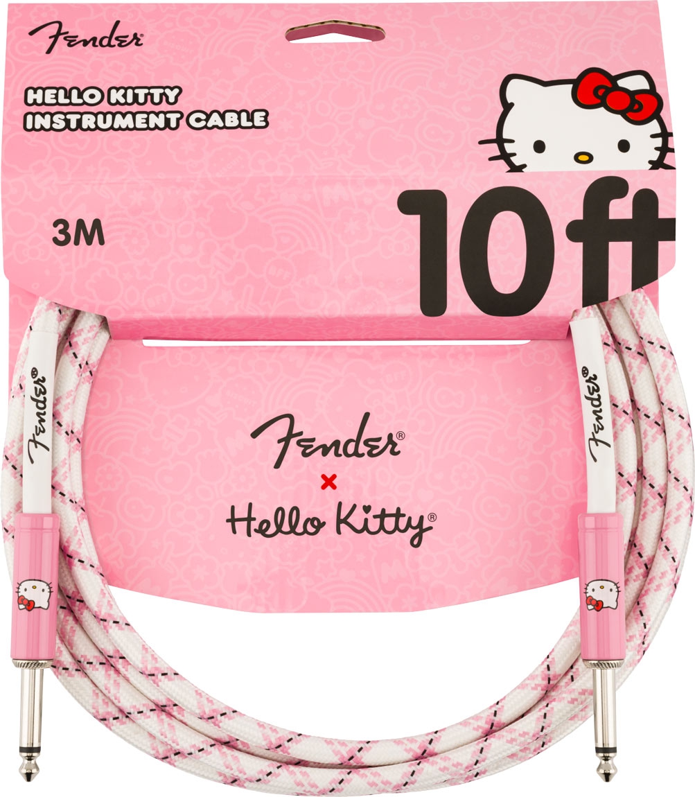 Fender x Hello Kitty White Pink Woven Cable 3m