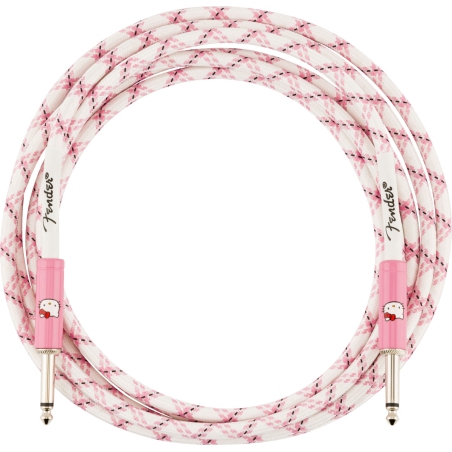 Fender x Hello Kitty White Pink Woven Cable 3m