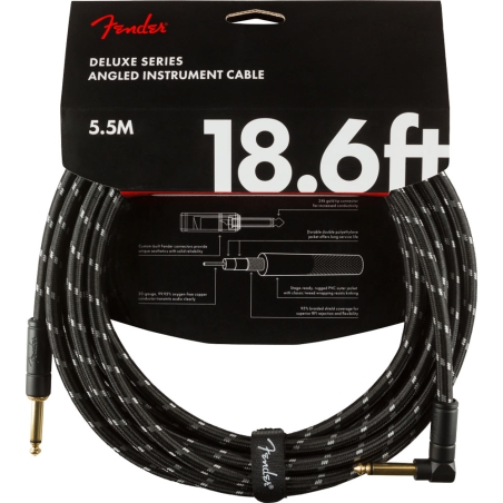 Fender Deluxe Series Instrument Cable 18.6ft Straight/Angle BTWD